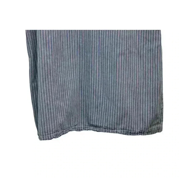 Vintage Chambray Denim Dress Size 20 Jumper Striped 90s Y2K Grunge Half Zip - Picture 10 of 11